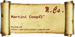 Martini Csegő névjegykártya